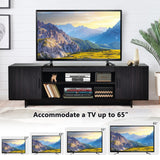 Modern Wood Universal TV Stand for TV up to 65 Inch with 2 Storage Cabinets