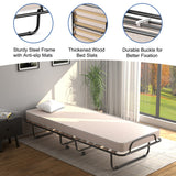 Made in Italy 2.5 Inch Portable Folding Bed with Memory Foam Mattress