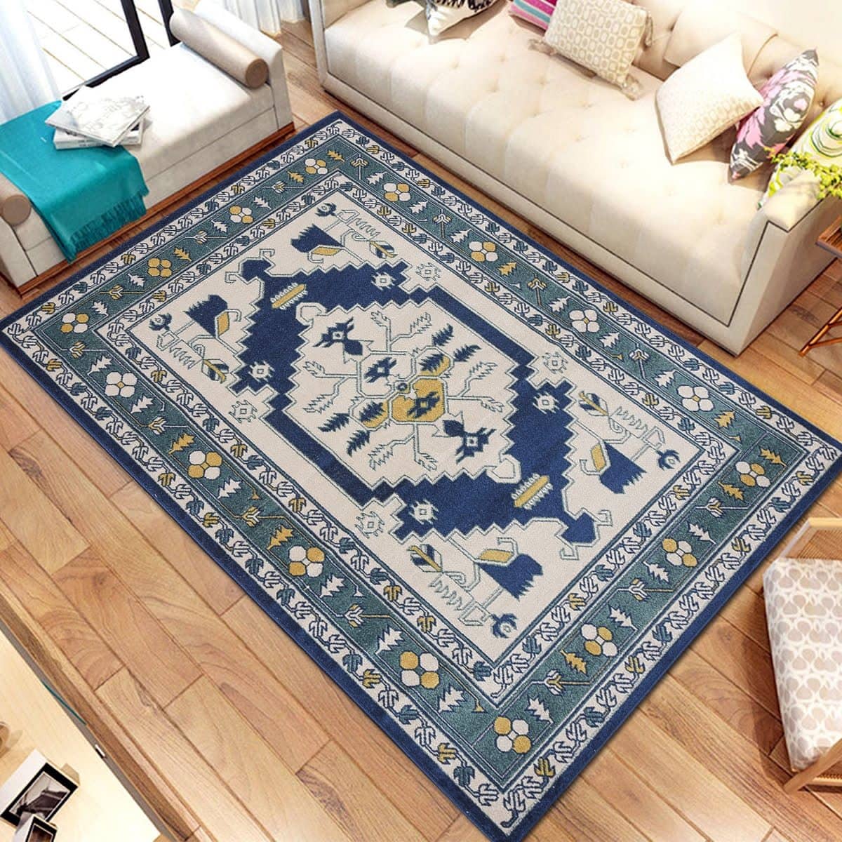 Persian Style Traditional Oriental Medallion Area Rug KLM 950 - Context USA - AREA RUG by MSRUGS
