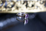 Natural Amethyst Ring, Sterling Silver Ring- Oval Engagement Ring- Promise Ring-Anniversary Birthday Gift For Her