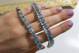 Natural Sky Blue Bracelet, Handmade Bracelet, 925 Sterling Silver Bracelet, Wedding Bracelet, Gift for Her, Gemstone Bracelet
