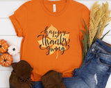 Happy Thanksgiving on Leaf T-shirt