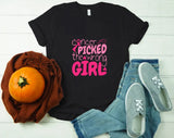 Cancer Picked The Wrong Girl Breast Cancer T-shirt