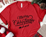 Santa & Reindeer Merry Christmas T-shirt