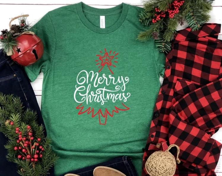 Pine Tree Merry Christmas T-shirt