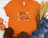 Give Thanks Leaf Thanksgiving T-shirt