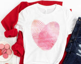 Love Fingerprint Valentine Day T-shirt
