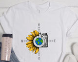 Compass Photograpy World Sunflower Summer T-shirt