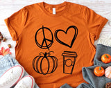 Peace-Love-Pumpkin-Latte Thankgiving T-shirt