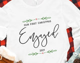 Our First Christmas Engaged Christmas T-shirt