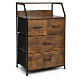 4-Drawer Dresser with Wooden Top for Bedroom