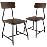 2 Pieces Mid Century Modern Dining Chairs with Open Back