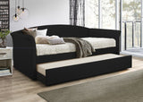 Mason Black Linen - Daybed with Trundle