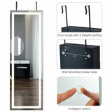 Mirrored Jewelry Armoire with Full Length Mirror and 2 Internal LED Lights