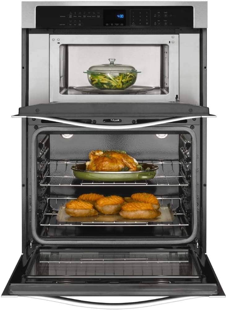 30 in. Electric Wall Oven with Built-In Microwave in Stainless Steel