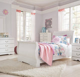 White Twin Sleigh Bed