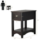Contemporary Chairside End Table with Drawer and Open Shelf