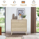 Free-Standing Dresser with 4 Storage Drawers and Rubber Legs