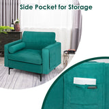 Modern Accent Chair with Bolster and Side Storage Pocket