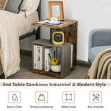 3-Tier End Table with Open Storage Shelf for Living Room Bedroom