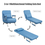 Convertible Sofa Bed Sleeper Chair with Pillow and 5 Position Adjustable Backrest
