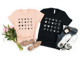 Little Cute Hearts Design Shirt, Gift for her, Gift for valentine, Colorful design shirt, Valentine outfit, Colorful Heart Design Shirt