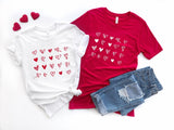 Little Cute Hearts Design Shirt, Gift for her, Gift for valentine, Colorful design shirt, Valentine outfit, Colorful Heart Design Shirt