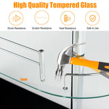 2-Holder Bar Table with Tempered Glass Shelf